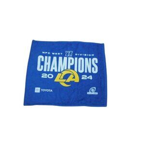 LOS ANGELES RAMS 2024 NFC WEST DIVISION CHAMPIONS RALLY TOWEL SGA PROMO FAN BLUE